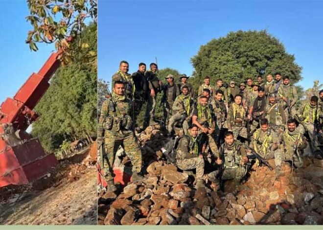 इंटरस्टेट रेड कॉरिडोर में माओवादियों के स्मारक को सुरक्षा बल के जवानों किया नेस्तनाबूत