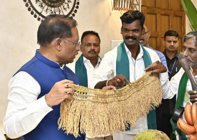 मुख्यमंत्री विष्णु देव साय से तमिलनाडु के किसानों ने की सौजन्य मुलाकात