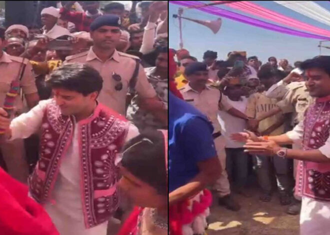 केंद्रीय मंत्री ने बजाया ढोल, आदिवासियों के साथ जमकर नाचे  सिंधिया