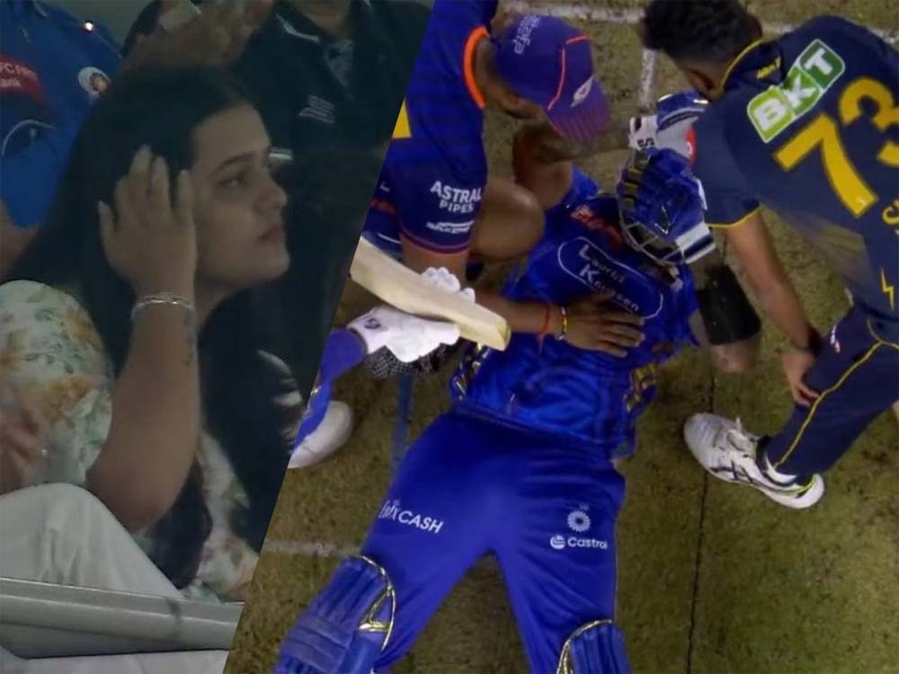 सूर्यकुमार यादव को बेटिंग के दौरान गेंद उनके सीधे हेलमेट पर लगी और वे जमीन पर गिर पड़े, वाइफ का रिएक्शन वायरल