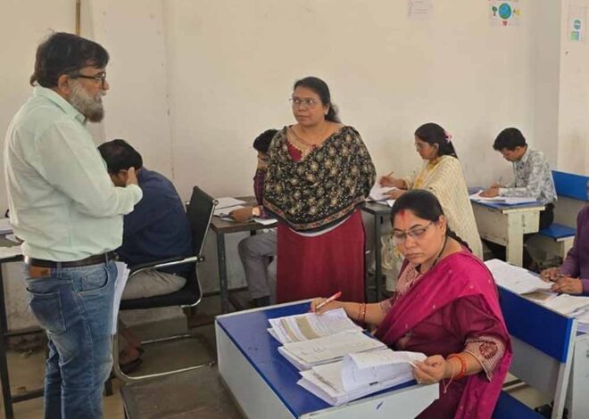 10वीं एवं 12वीं बोर्ड परीक्षा के उत्तर पुस्तिका मूल्यांकन केन्द्र का कलेक्टर ने किया निरीक्षण