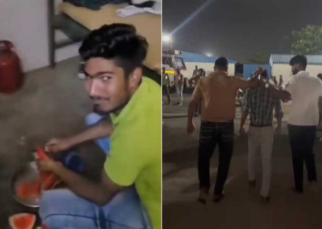 इंदौर में करणी सेना ने देशविरोधी नारेबाजी करने वाले युवक की धुनाई करने के बाद पुलिस के हवाले कर दिया