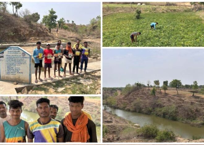 मोरघनिया नाला में बने चेक डेम से पानी को तरसते किसानों के चेहरे पर आई मुस्कान