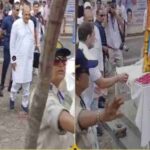 राहुल गांधी ने दादी इंदिरा गांधी की प्रतिमा पर फूल चढ़ाया और श्रद्धांजलि दी, लेकिन इस दौरान उन्होंने जूते नहीं उतारे
