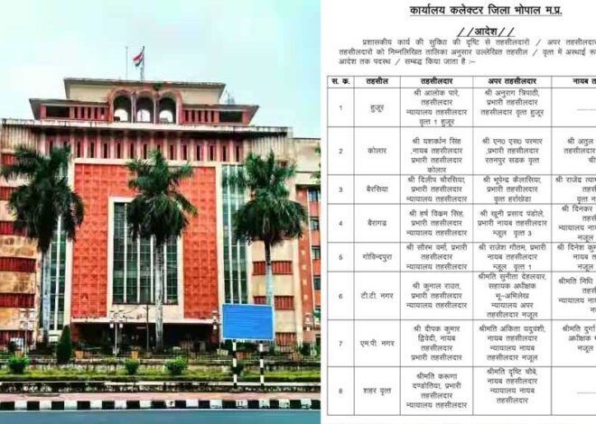 प्रशासनिक कार्यों की सुगमता के लिए तहसीलदारों, अपर तहसीलदारों और नायब तहसीलदारों के अस्थाई पदस्थापन/संबद्धता का आदेश जारी